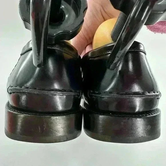 Bally raton mens dress shoes size 12 black Italian leather slip on loafers